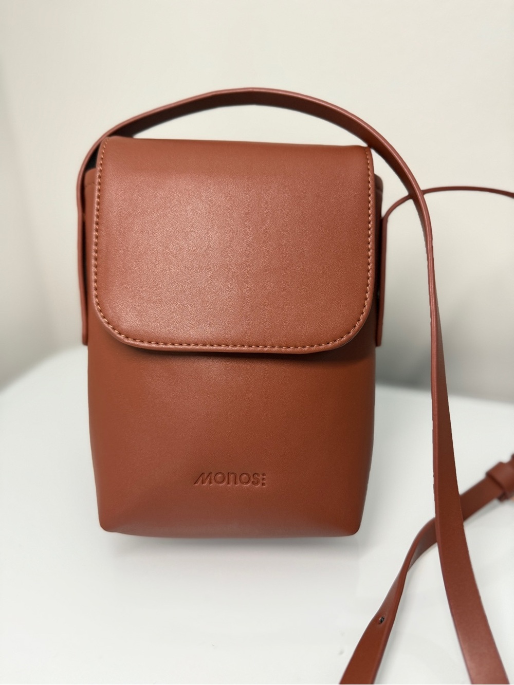 Monos Metro Mini Crossbody | Vegan Leather | Mahogany NWOT